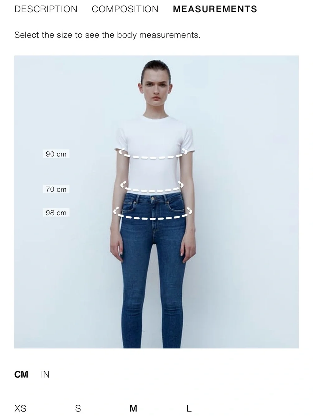 Zara White Crewneck Slim T-Shirt and Blue High-Rise Jeans - Picture 6 of 8